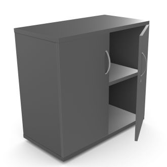 Unite Plus 2 Door Wooden Cupboard - 770mm-Wood - Graphite