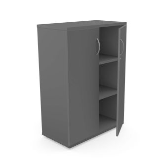 Unite Plus 2 Door Wooden Cupboard - 1130mm-Wood - Graphite