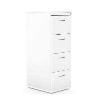 Unite Plus 4 Drawer Wooden Filing Cabinet - White
