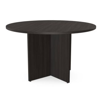 Unite Plus Round Meeting Table - Wooden Base - Harbour Oak - 1200mm Diameter