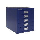 5 Drawer Bisley Multi-Drawer Cabinet - Oxford Blue | AOF