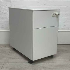 White 2 Drawer Mobile Pedestal
