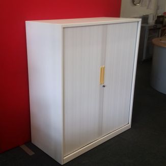 Used White Tambour Cupboard