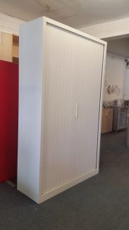 Used Light Grey Office Tambour Cupboard