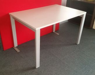 Ex-Display Unite Light Grey Bench Desk - Silver Goal Post Legs