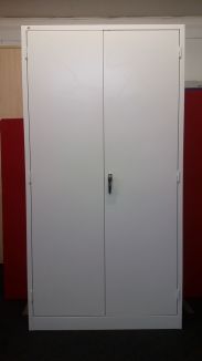 Second Hand White Stationery Cupboard - Front