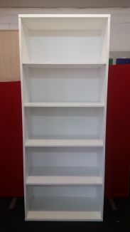 Used White Bookcase - 1980mm Height - Front