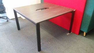 Used Unite 2 Person Harbour Oak Bench Desk