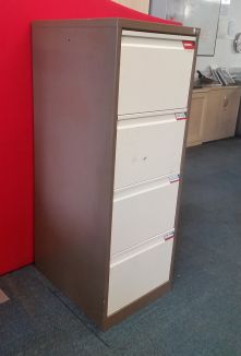 Used 4 Drawer Filing Cabinet - Coffee & Cream