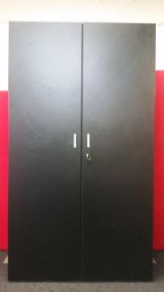 Used Black Stationery Cupboard - Front