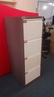 Used 4 Drawer Filing Cabinet - Coffee & Cream