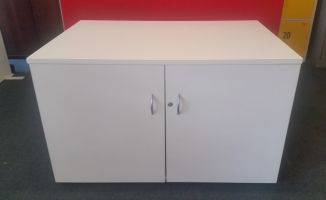 Used Desk Height White Cupboard