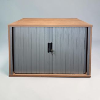 Second Hand Cherry Finish Tambour Cupboard - Front