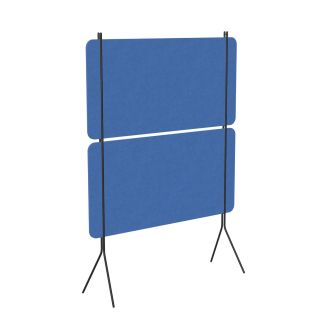 Free Standing Portable Fabric Screen - Plain Sapphire Blue