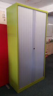 Used White Tambour Cupboard