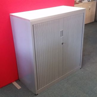Used Silver Half-Height Tambour Cupboard