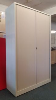 Used Light Grey Tambour Cupboard