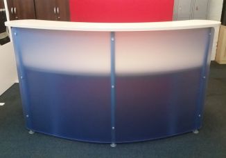 Used Blue & Maple Reception Desk