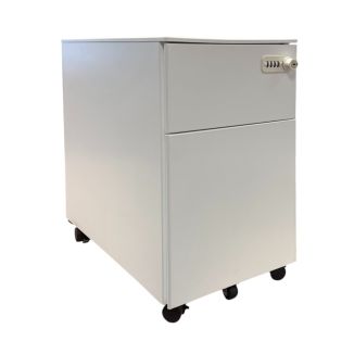 White 2 Drawer Mobile Pedestal