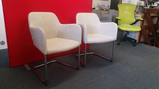 Used Koleksiyon Miranda Light Grey Fabric Chairs - Set of 2