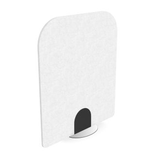 Plain Rounded Free Standing Fabric Screen - Arctic White - Black Base