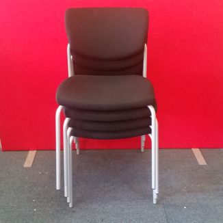 Used Black Fabric Stacking Chairs - Set of 4
