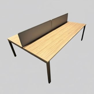 Used 4 Person Oak Bench Desk