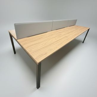 Used 6 Person Oak Bench Desk