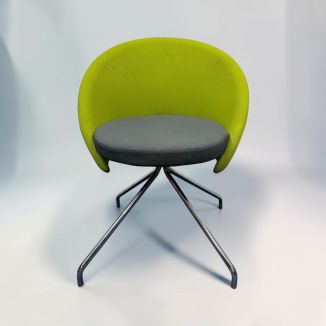 Second Hand Fabric Lobby Chair - Green & Grey