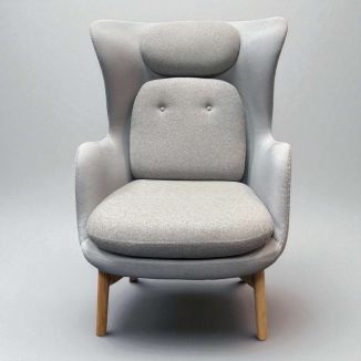 Used Light Grey Fabric Armchair