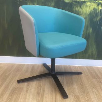 Second Hand Light Blue Fabric Tub Chair