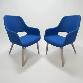 Used Pedrali Blue Fabric Armchairs - Set of 2