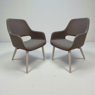 Used Pedrali Grey Fabric Armchairs - Set of 2