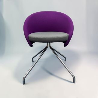 Second Hand Fabric Lobby Chair - Purple & Grey