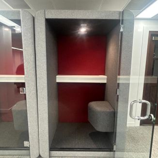 Used Red & Grey Phone Booth - Open