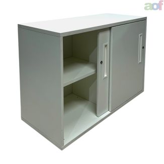 Used White Cupboard with Sliding Doors