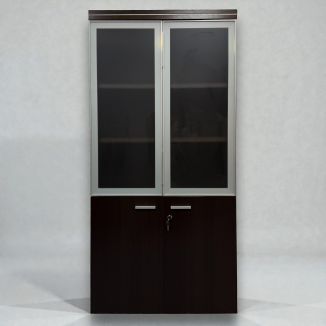 Used Walnut Cupboard - Perspex Doors - Front