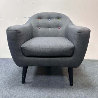 Used Light Grey Fabric Armchair