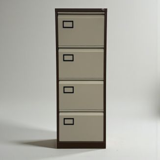 Used 4 Drawer Filing Cabinet - Coffee & Cream - Front