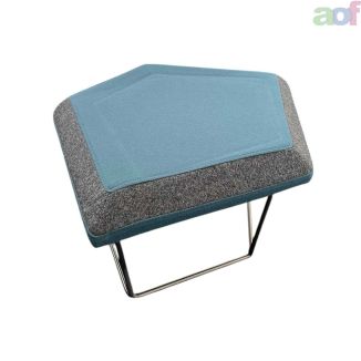Second Hand Fabric Footstool - Blue
