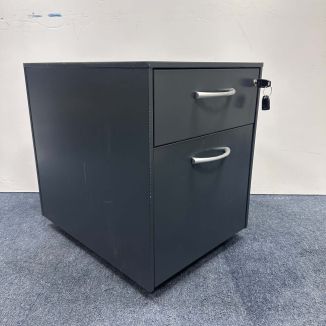 Used Graphite 2 Drawer Mobile Pedestal