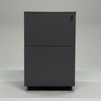 Used Graphite 3 Drawer Mobile Pedestal - Front