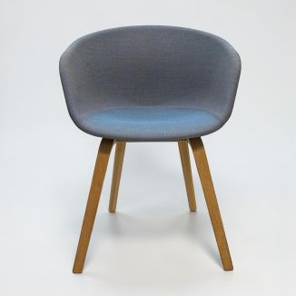 Used Steel Blue Fabric Tub Chair - Front