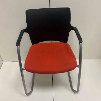 Second Hand Black & Orange Meeting Chair