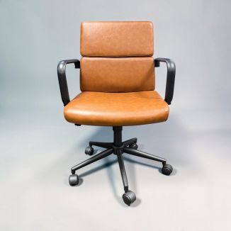 Used Brown Faux Leather Chair - Front