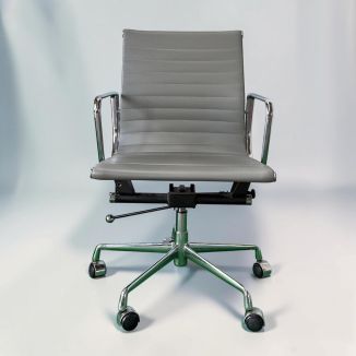 Second Hand Grey Faux Leather Meeting Chair - Front