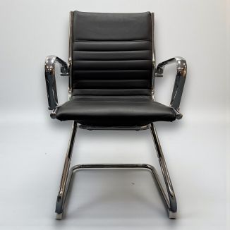 Used Ribbed Back Office Chair in Black - Front