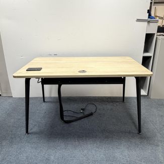 Used Actiu Oak Meeting Table - Power Module - Front