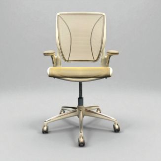Second Hand Humanscale Diffrient World Office Chair - White & Grey - Front 