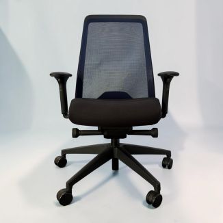 Second Hand Interstuhl Office Chair - Blue Mesh Back - Front